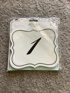 White Table Number Tags with Black Text  (Set of 25)